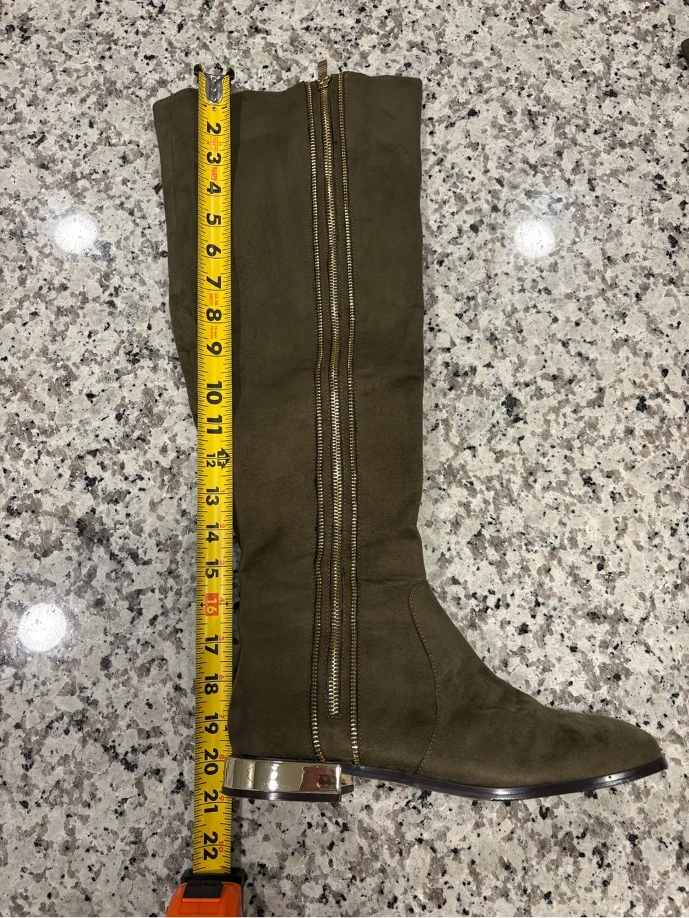 Ninety Union Majestic Over-The-Knee Boots Zipper Olive Green Women’s Size 8 Heel
